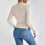 Basic Round Neck Long Sleeve T Shirt Minimalist Style Versatile for Spring Summer Perfect for Co