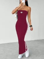 Strapless Bodycon Dress Backless Design Slim Fit Elegant Style Perfect for Parties and Events Re