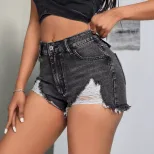 Womens Distressed Denim Shorts Sexy Trendy Low Rise Casual Summer Wear Wholesale Available