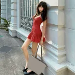 Womens Spring Dress French Sweetheart Style Solid Color Waist Defined Sleeveless Wholesale Avail