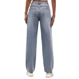 High Waisted Wide Leg Distressed Jeans Loose Fit Trendy Style Casual Wear Wholesale Available