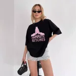 Womens Summer Graphic Print T Shirt Loose Fit Round Neck Short Sleeve 100 Cotton Casual Wear Who