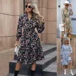 French Country Style Long Sleeve Dress Elegant Design Spring and Autumn Fashion Wholesale Availa