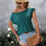 Womens Loose Fit Short Sleeve T Shirt Casual Style Comfortable Fabric Versatile Colors Wholesale