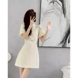 Chic French Style Womens Dress Elegant Design Spring Summer Collection Available in White Wholesale Sizes S to XL