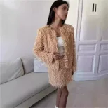 Fringe Two Piece Set Elegant Outerwear and Skirt European and Korean Style Perfect for Fall and