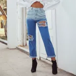Casual Ripped Straight Leg Jeans Versatile Trendy Comfortable Streetwear Style for Everyday Use