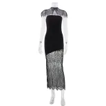 Sleeveless Lace Trimmed Bodycon Dress Elegant Fit Spring Fashion Chic Style Wholesale Available