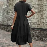 Casual Midi Dress Simple Design Comfortable Fit Summer Style Perfect for Work or Leisure Wholesa