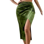 Velvet Bodycon Skirt Sexy Split Design Elegant Commuter Style Autumn Winter Collection Wholesale
