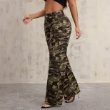 Camouflage Wide Leg Cargo Pants Casual Style Streetwear Trend Comfortable Fit Wholesale Availabl