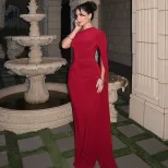 Off Shoulder Long Sleeve Dress Hollow Out Design Slim Fit Spring Fashion Perfect for Parties and