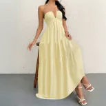 Elegant Womens Beach Maxi Dress Sexy Spaghetti Straps Lightweight Fabric Summer Style Wholesale