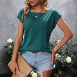 Womens Loose Fit Short Sleeve T Shirt Casual Style Comfortable Fabric Versatile Colors Wholesale
