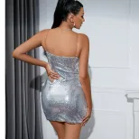 Bodycon Sequin Strapless Dress Sexy Fit Elegant Design Perfect for Parties Wholesale Available