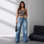 Loose Fit Wide Leg Denim Pants High Quality Fabric Casual Style Trendy Design Perfect for Everyd