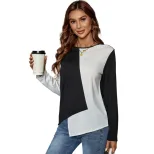 Fashionable Color Block V Neck T Shirt Womens Casual Style Perfect for Everyday Wear Wholesale A