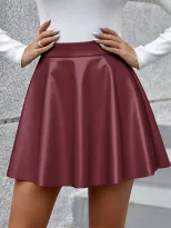 High Waist PU Leather Pleated Skirt Slim Fit Sexy Style Womens Fashion Perfect for Parties and N