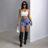 High Waisted Denim Mini Skirt Slim Fit Stylish Design Trendy for Summer Wholesale Availability