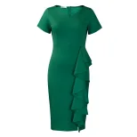 Plus Size Womens Dress Elegant Ruffle Hem Stylish Design Comfortable Fit Perfect for Casual or F