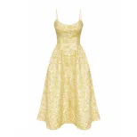 Elegant Princess Style Floral A Line Dress Sleeveless Waist Defined Summer Fashion Wholesale Ava