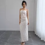 Lace Bustier and Midi Skirt Set High End Slim Fit Vacation Style Perfect for Summer Getaways Who