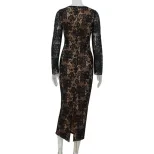 Elegant Lace Long Sleeve Bodycon Dress Slim Fit Waist Cinching Chic Style Perfect for Spring and