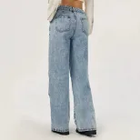 Womens Casual Straight Leg Wide Leg Jeans Stylish Design Comfortable Fit Versatile for Everyday