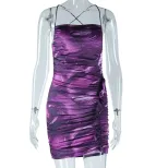 Fashionable Womens Bodycon Color Block Ruched Dress Floral Print Off Shoulder Sleeveless Ideal f