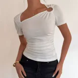 Slim Fit Short Sleeve T Shirt Solid Color Casual Style Summer Wear Wholesale Available private l