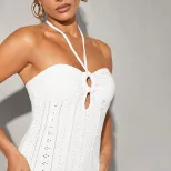 Elegant High Waisted Mermaid Maxi Dress Halter Neck Slim Fit Spring Summer Style Wholesale Avail
