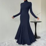 High Neck Bodycon Dress Elegant Style Spring Summer Collection Chic Design Wholesale Available