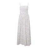 Summer Floral Print Midi Dress Slim Fit Spaghetti Straps Elegant French Style Perfect for Casual