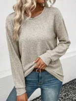 Casual Loose Fit Solid Color Sweater Round Neck Autumn Winter Comfortable Fabric Wholesale Avail
