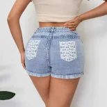 High Waisted Womens Denim Shorts Soft Fabric Trendy Style Comfortable Fit Summer Casual Wear Who