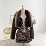Leopard Print Lace Bodycon Dress Deep V Neck Sexy Silhouette Elegant Style Perfect for Parties a