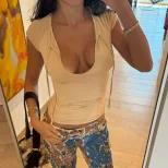 Casual Slim Fit Short Sleeve Top for Women Sexy Lace Up Design Summer Fashion Wholesale Availabl