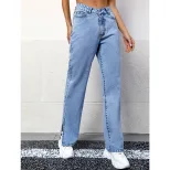 Casual Straight Leg Boyfriend Jeans for Women Fashionable Versatile Comfortable Everyday Wear Wh