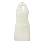 Dopamine V Neck Halter Top and Bodycon Skirt Set Winter Collection Stylish Casual Wear for Women