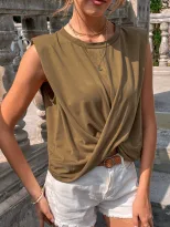 Womens Sleeveless Loose Tank Top Solid Color Casual Style Perfect for Summer Wear Wholesale Avai