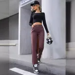 High Waisted Straight Leg Jeans Vintage Style Casual Fashion Versatile Fit Womens Apparel Wholes