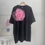 Womens Vintage Style Short Sleeve Cotton T Shirt Washed Wax Dyed Faded Look Streetwear Summer Ca