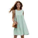 Casual A Line Dress Minimalist Style Loose Fit Solid Color Soft Draping Perfect for Everyday Wea