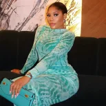 Elegant Womens Long Sleeve Floral Dress Slim Fit High Neck Comfortable Sheath Style Perfect for