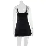 V Neck Lace Trim Satin Cami Dress Sexy Soft Fabric Short Length Homewear or Sleepwear Wholesale