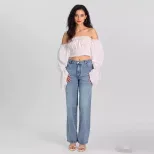 High Waisted Straight Leg Jeans for Women Stretch Denim Casual Style Trendy Fashion Wholesale Av