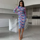 Floral Bodycon Dress Slim Fit Elegant Style Chic Design Spring and Autumn Fashion Wholesale Avai
