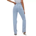 High Waisted Harem Jeans Distressed Design Loose Fit Trendy Style Casual Wear for Women Wholesal