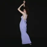 One Shoulder Backless Bodycon Dress Elegant High Waist Flowing Ribbons Chic Style Perfect for Pa