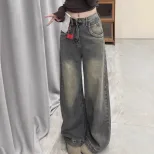 High Waisted Wide Leg Jeans for Women Vintage Style Loose Fit Flattering Draping Casual Spring a